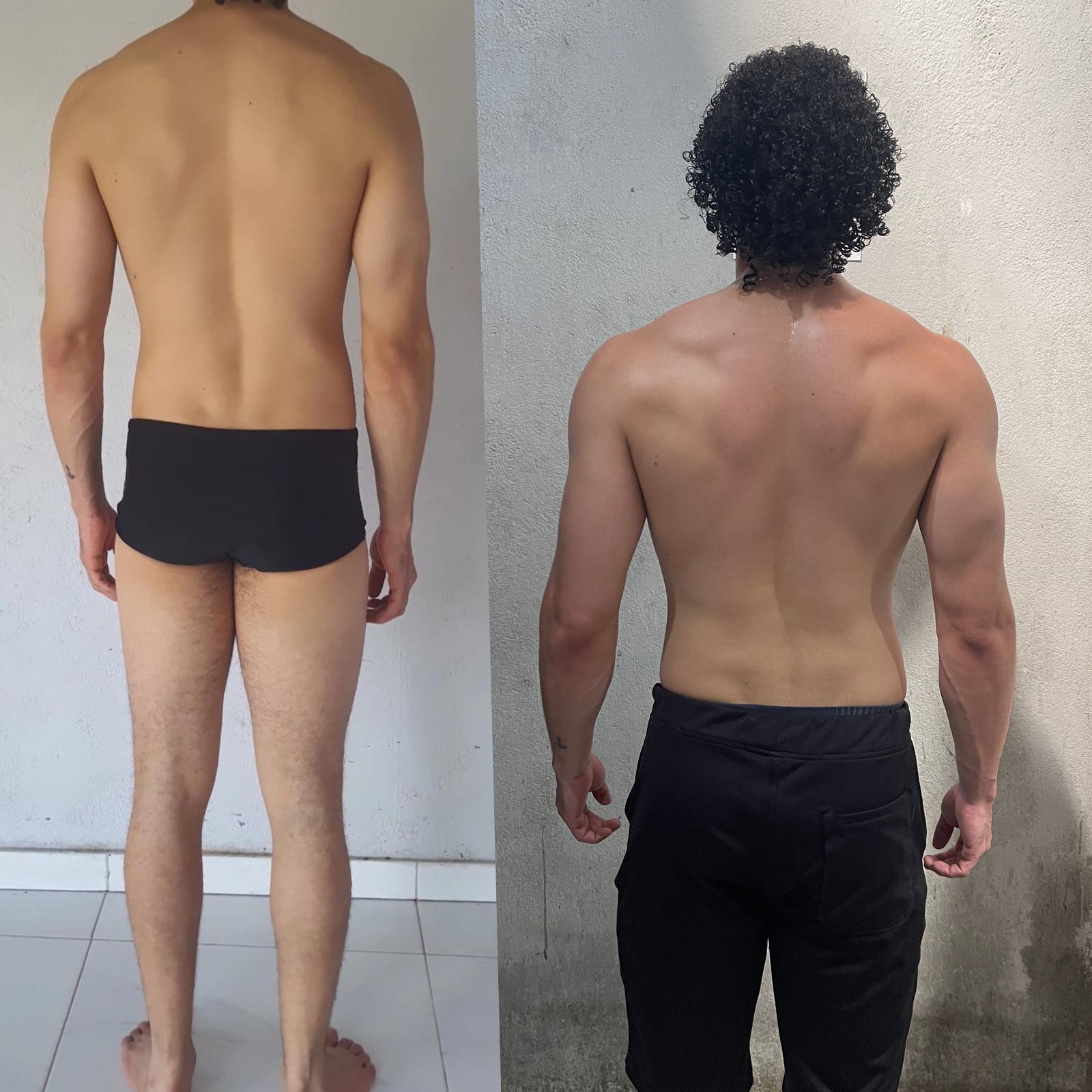 Antes e depois de aluno acompanhado por Vítor Souza Personal